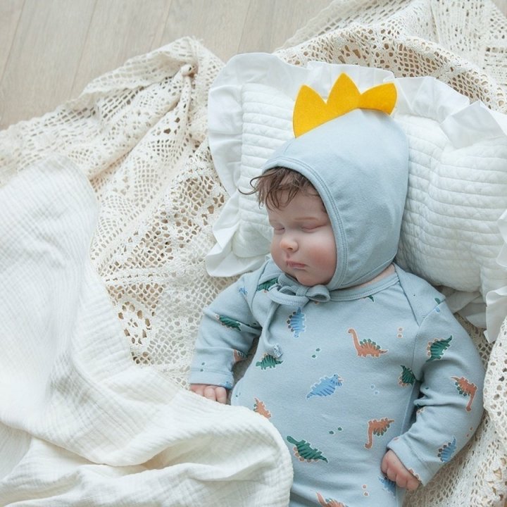 Lemonade - Korean Baby Fashion - #babyboutiqueclothing - Dino Suit Bonnet Set - 12