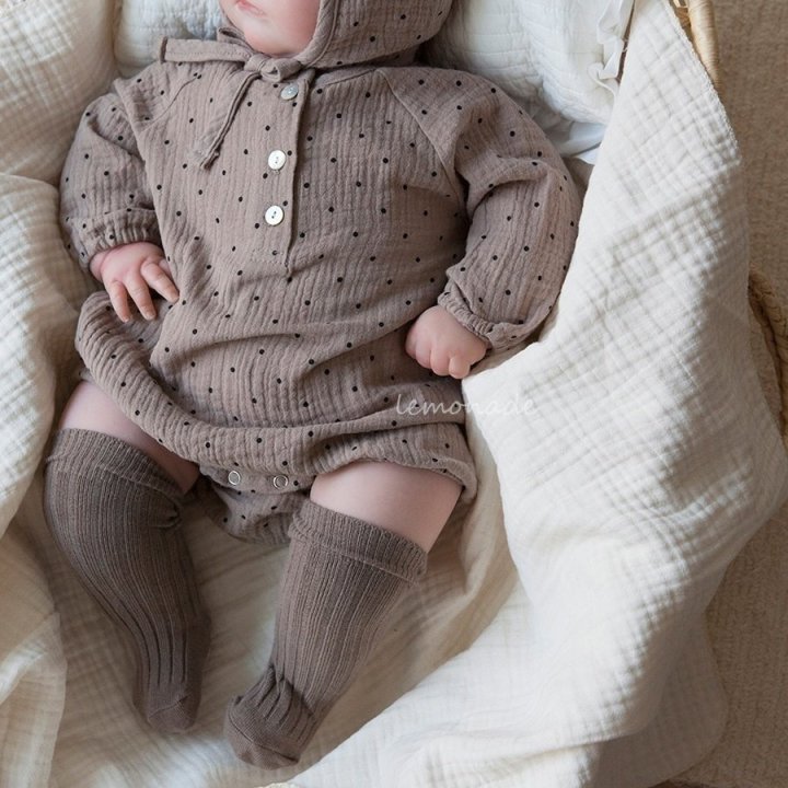 Lemonade - Korean Baby Fashion - #babyboutiqueclothing - Dot Bonnet Suit - 9
