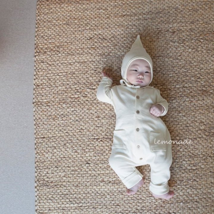 Lemonade - Korean Baby Fashion - #babyboutiqueclothing - Peanut Bonnet Suit Set - 11