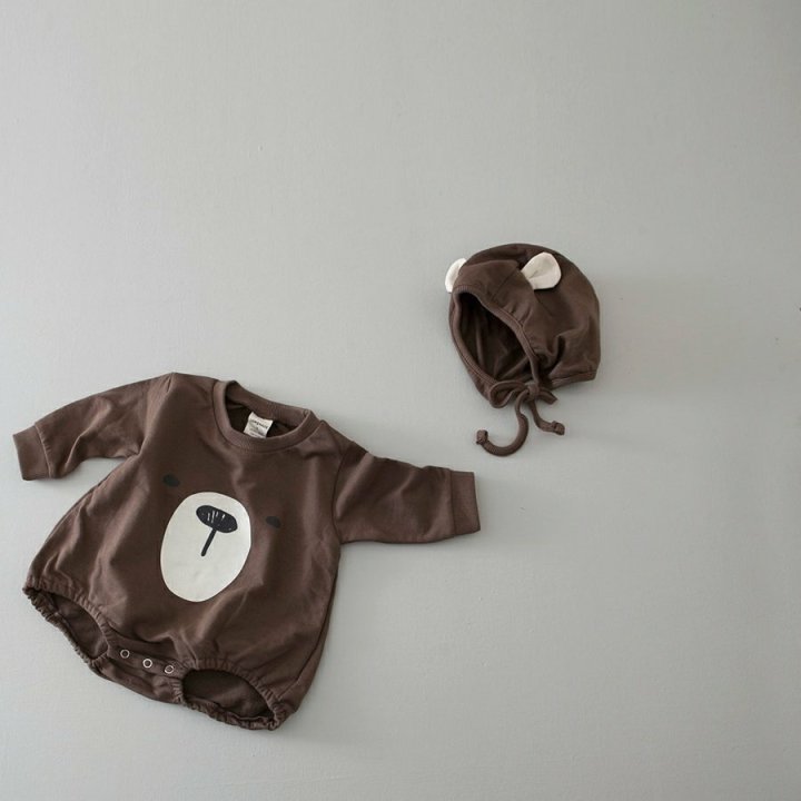 Lemonade - Korean Baby Fashion - #babyboutiqueclothing - Bear Suit Bonnet Suit - 3