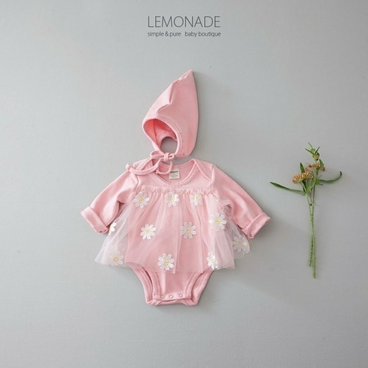 Lemonade - Korean Baby Fashion - #babyboutiqueclothing - Dandelion Embroidery Bonnet Suit - 2