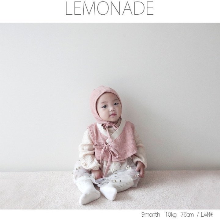 Lemonade - Korean Baby Fashion - #babyboutiqueclothing - Urban Bonnet Vest Suit Set - 12
