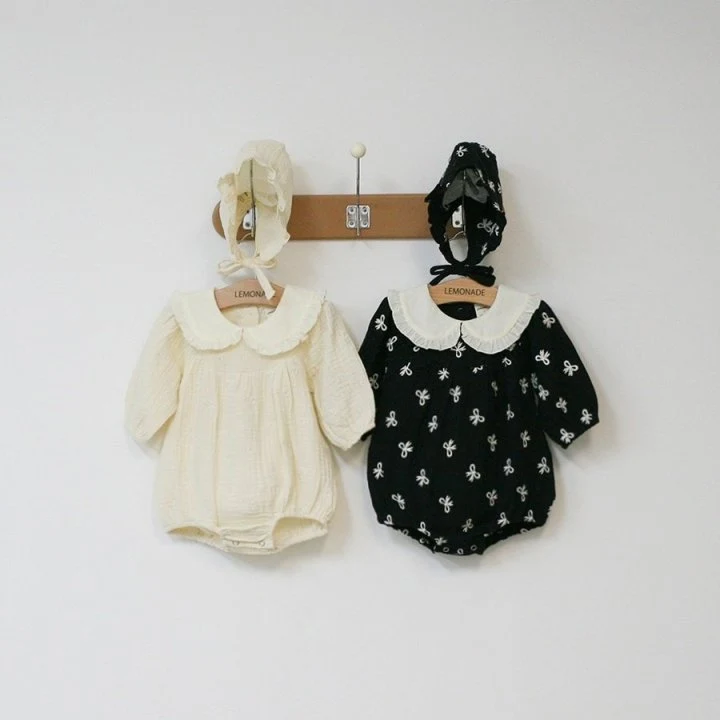 Lemonade - Korean Baby Fashion - #babyclothing - Ebony Suit Bonnet Set