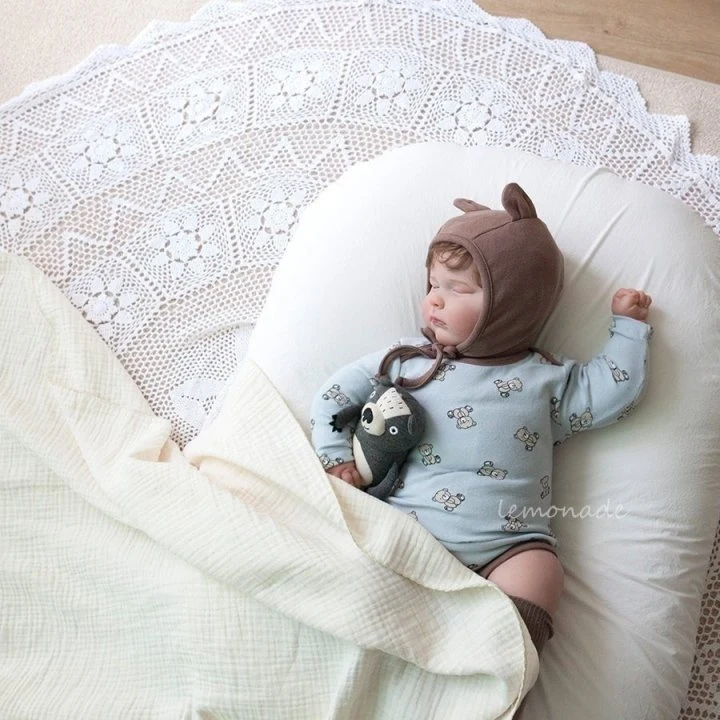 Lemonade - Korean Baby Fashion - #babyclothing - Tini Bear Bonnet Suit - 11