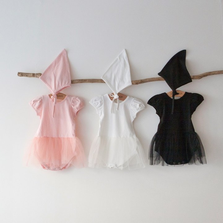 Lemonade - Korean Baby Fashion - #babyfashion - Swan Suit Bonnet Set - 2