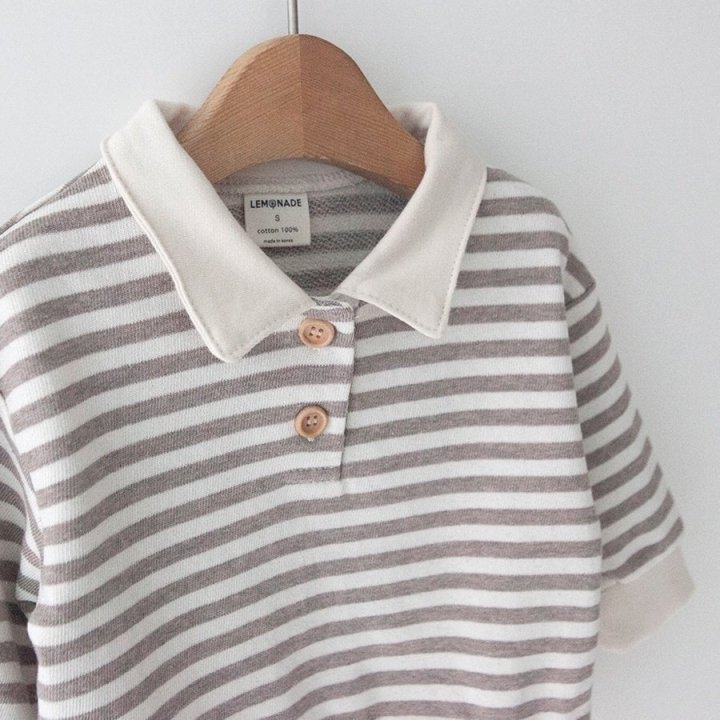 Lemonade - Korean Baby Fashion - #babyclothing - Stripe Collar Tee - 4