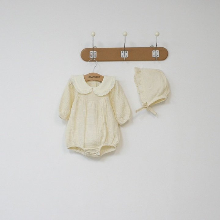 Lemonade - Korean Baby Fashion - #babyfever - Ebony Suit Bonnet Set - 3