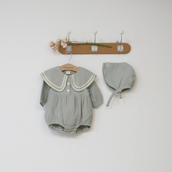 Lemonade - Korean Baby Fashion - #babyfever - Aria Suit Bonnet Set - 2