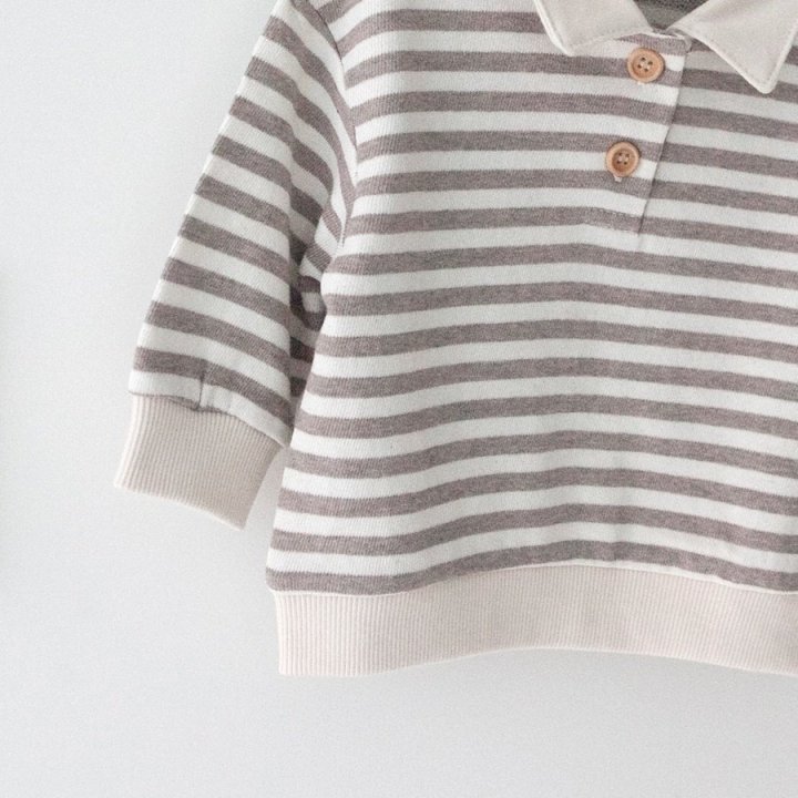 Lemonade - Korean Baby Fashion - #babyfever - Stripe Collar Tee - 5