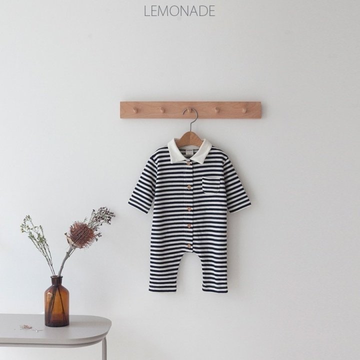 Lemonade - Korean Baby Fashion - #babyfever - Stripe Collar Suit - 2