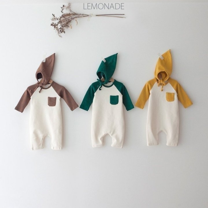Lemonade - Korean Baby Fashion - #babyfever - New Raglan Bonnet Suit