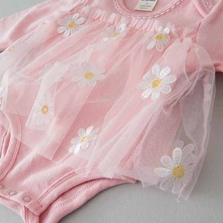 Lemonade - Korean Baby Fashion - #babyfever - Dandelion Embroidery Bonnet Suit - 5