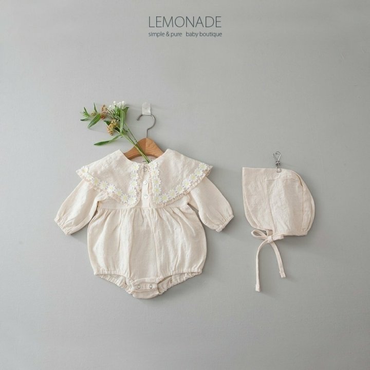 Lemonade - Korean Baby Fashion - #babyfever - Navi Flower Bonnet Suit - 2