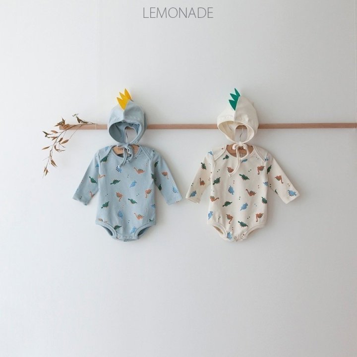 Lemonade - Korean Baby Fashion - #babygirlfashion - Dino Suit Bonnet Set
