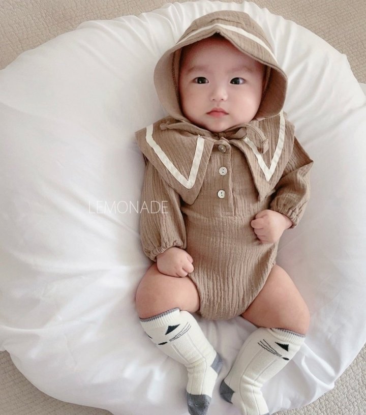 Lemonade - Korean Baby Fashion - #babygirlfashion - Mocha Bonnet Suit - 10