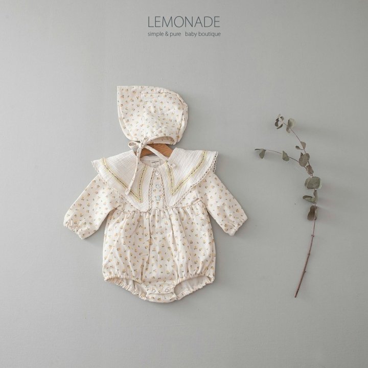 Lemonade - Korean Baby Fashion - #babygirlfashion - Rose Bonnet Suit - 2