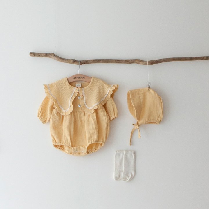 Lemonade - Korean Baby Fashion - #babylifestyle - Ricotta Suit Bonnet Set - 2