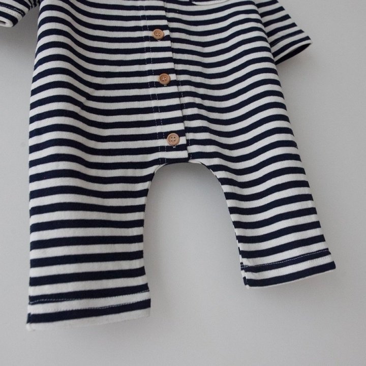 Lemonade - Korean Baby Fashion - #babygirlfashion - Stripe Collar Suit - 4