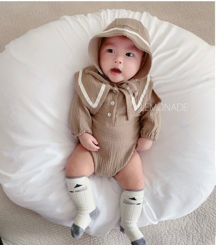 Lemonade - Korean Baby Fashion - #babylifestyle - Mocha Bonnet Suit - 11