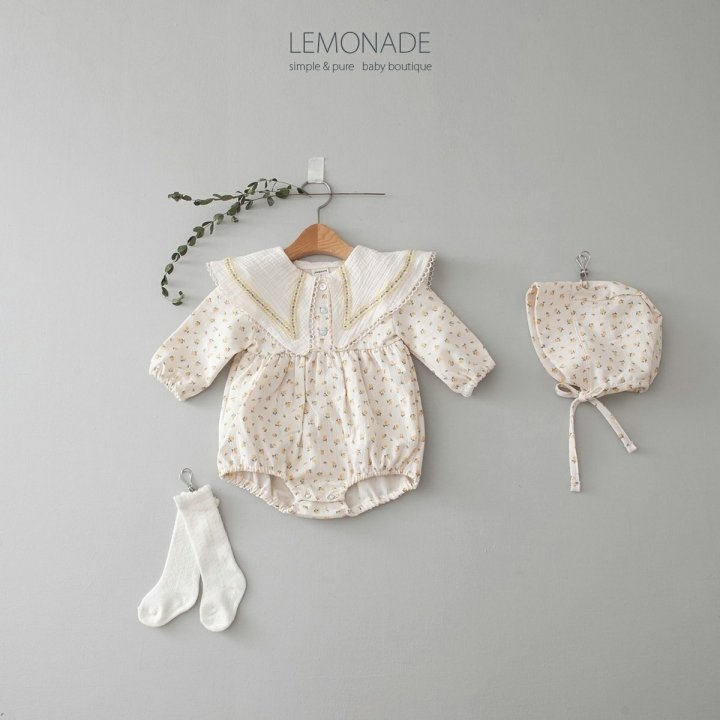 Lemonade - Korean Baby Fashion - #babylifestyle - Rose Bonnet Suit - 3