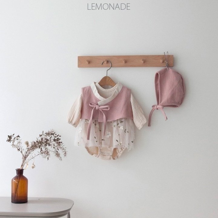 Lemonade - Korean Baby Fashion - #babylifestyle - Urban Bonnet Vest Suit Set - 2