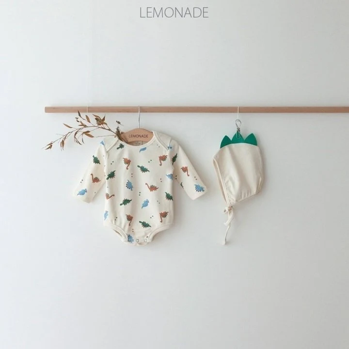 Lemonade - Korean Baby Fashion - #babyoninstagram - Dino Suit Bonnet Set - 3