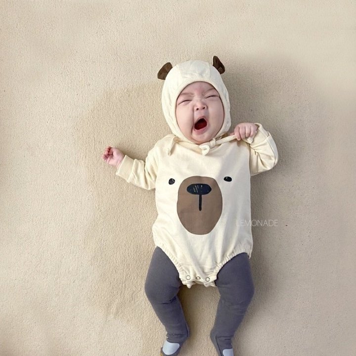Lemonade - Korean Baby Fashion - #babyoninstagram - Bear Suit Bonnet Suit - 9