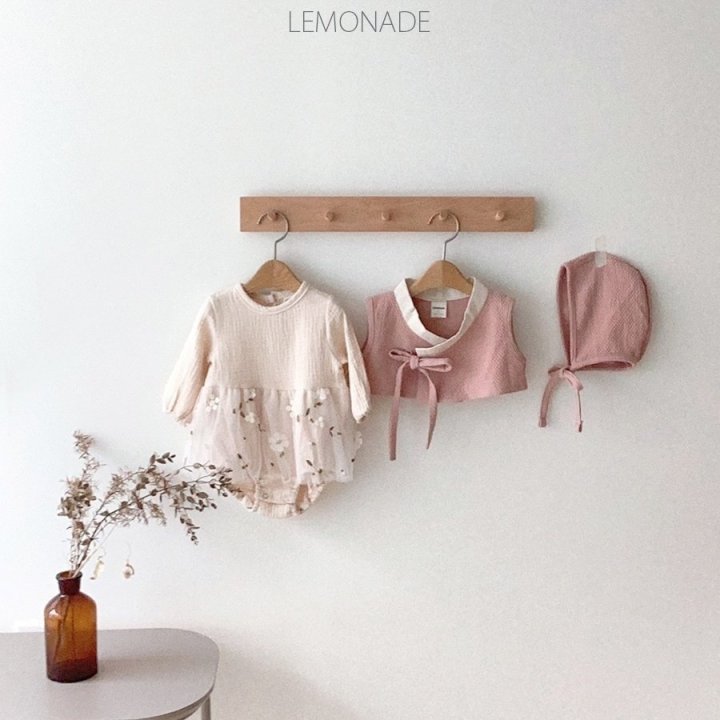 Lemonade - Korean Baby Fashion - #babyoninstagram - Urban Bonnet Vest Suit Set - 3
