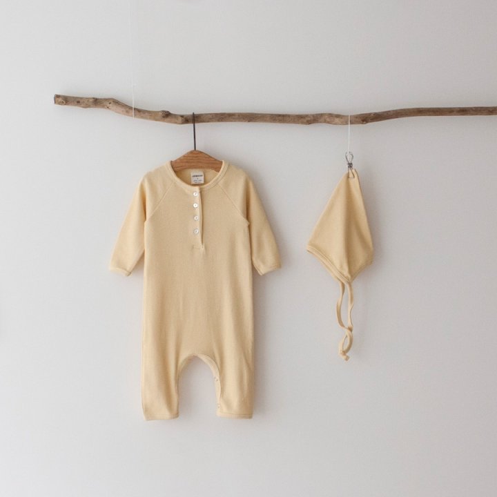 Lemonade - Korean Baby Fashion - #babyootd - Cosgolji Suit Bonnet Set - 3