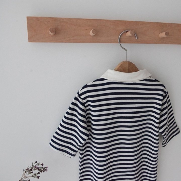 Lemonade - Korean Baby Fashion - #babyootd - Stripe Collar Suit - 6