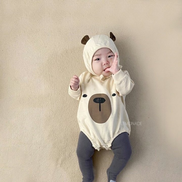 Lemonade - Korean Baby Fashion - #babyootd - Bear Suit Bonnet Suit - 10