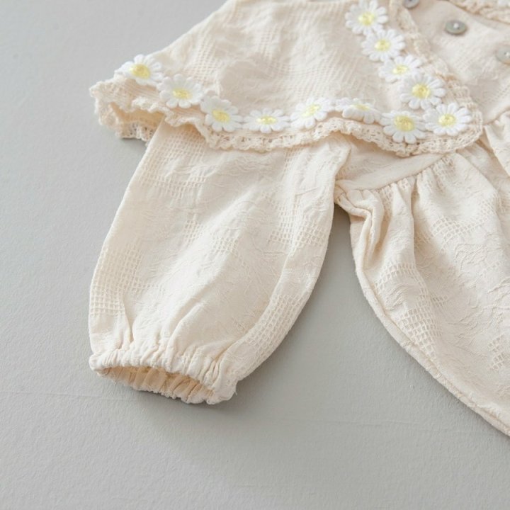 Lemonade - Korean Baby Fashion - #babyootd - Navi Flower Bonnet Suit - 6