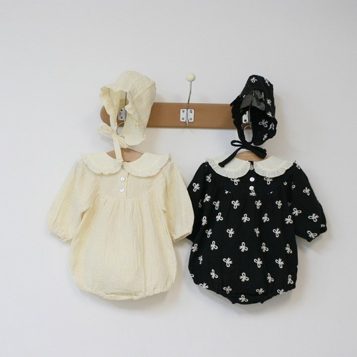 Lemonade - Korean Baby Fashion - #babyoutfit - Ebony Suit Bonnet Set - 8