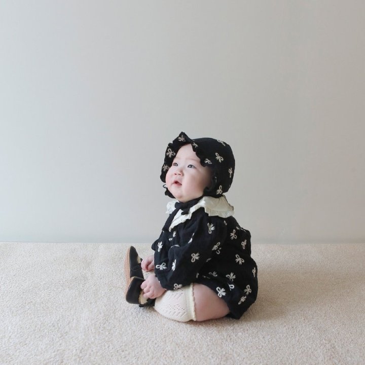 Lemonade - Korean Baby Fashion - #babyoutfit - Ebony Suit Bonnet Set - 9