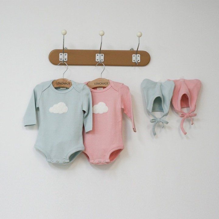 Lemonade - Korean Baby Fashion - #babyoutfit - Cloud Suit Bonnet Set