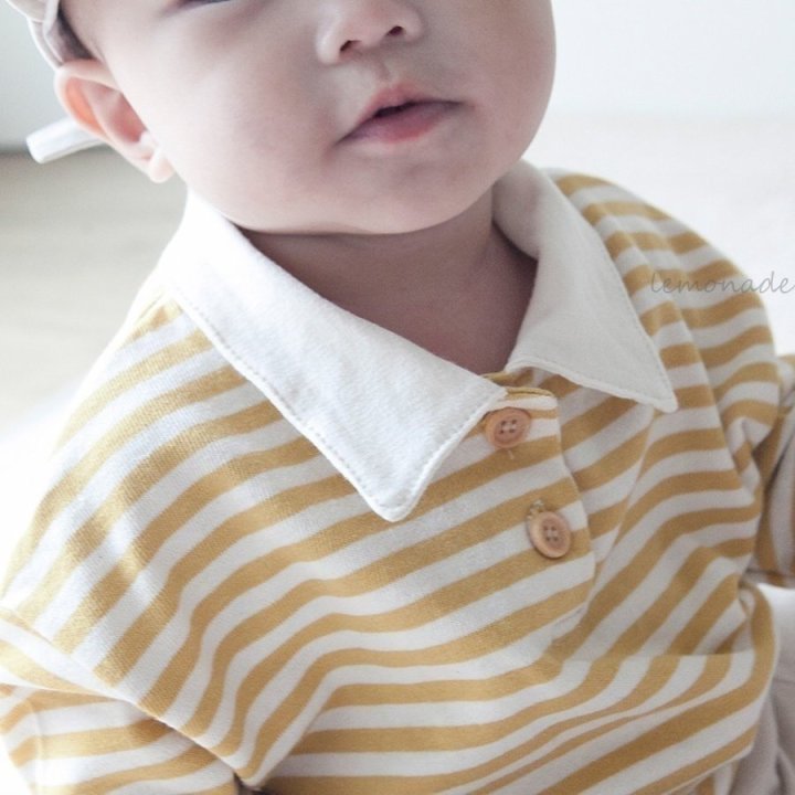 Lemonade - Korean Baby Fashion - #babyoutfit - Stripe Collar Tee - 11