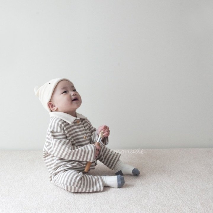 Lemonade - Korean Baby Fashion - #babyoutfit - Stripe Collar Suit - 8