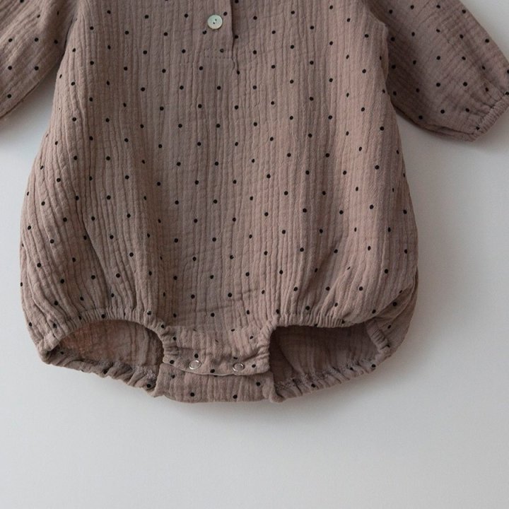 Lemonade - Korean Baby Fashion - #babyoutfit - Dot Bonnet Suit - 4