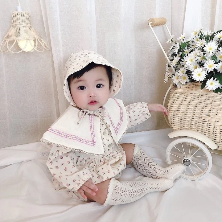 Lemonade - Korean Baby Fashion - #babywear - Rose Bonnet Suit - 8