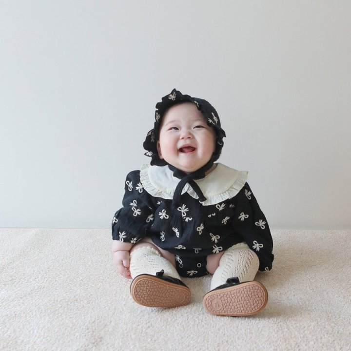 Lemonade - Korean Baby Fashion - #onlinebabyboutique - Ebony Suit Bonnet Set - 11