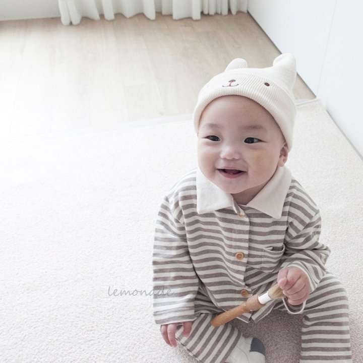 Lemonade - Korean Baby Fashion - #onlinebabyboutique - Stripe Collar Suit - 10