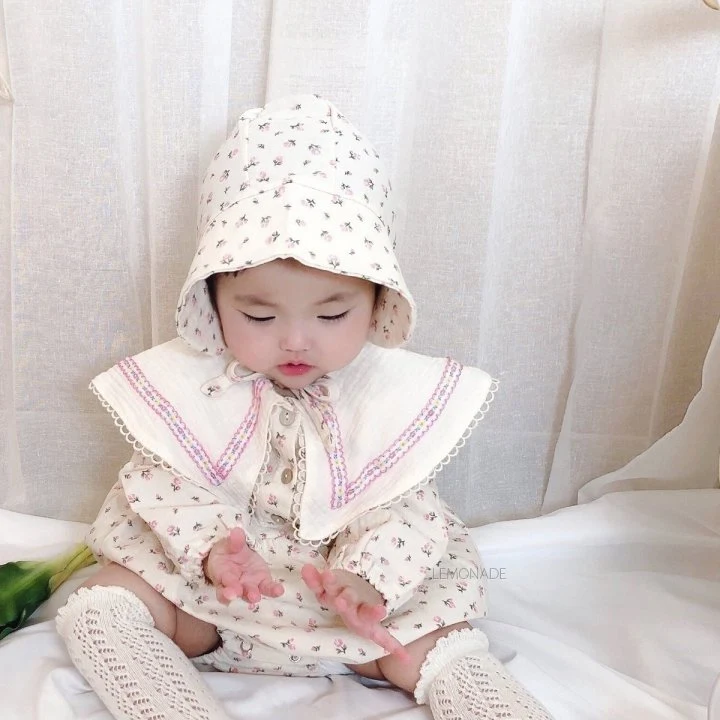 Lemonade - Korean Baby Fashion - #onlinebabyboutique - Rose Bonnet Suit - 9