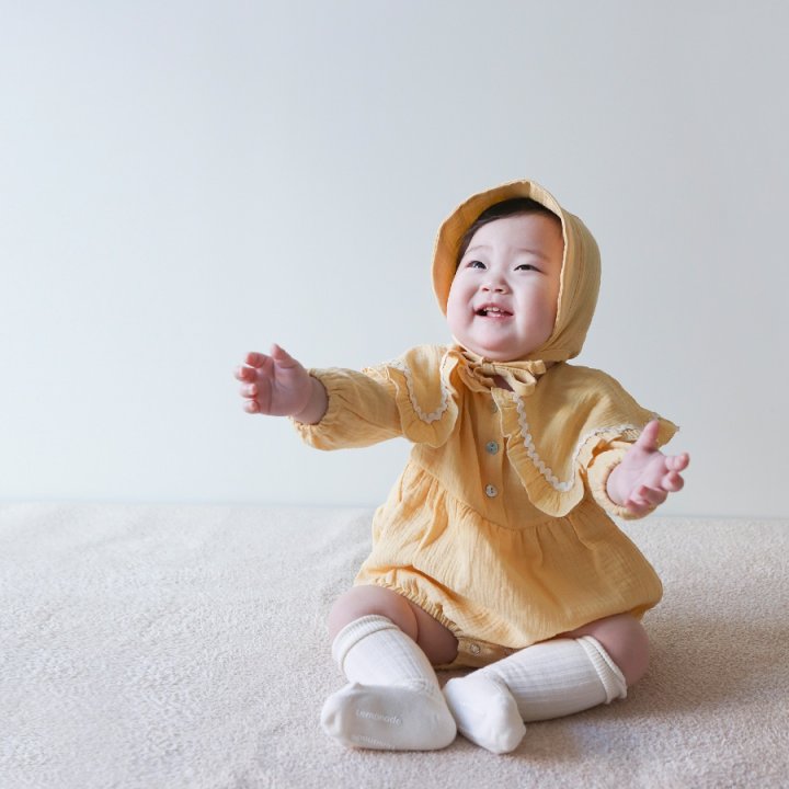 Lemonade - Korean Baby Fashion - #onlinebabyshop - Ricotta Suit Bonnet Set - 9