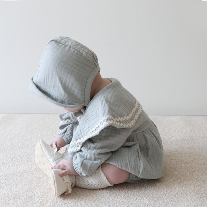 Lemonade - Korean Baby Fashion - #onlinebabyshop - Aria Suit Bonnet Set - 11