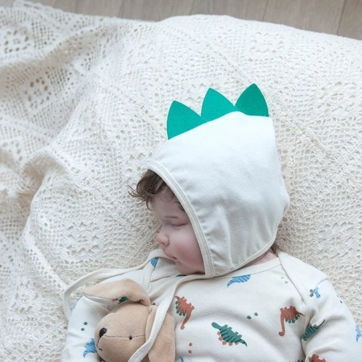 Lemonade - Korean Baby Fashion - #onlinebabyshop - Dino Suit Bonnet Set - 9