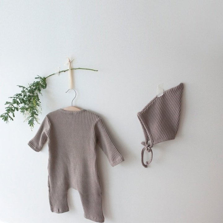 Lemonade - Korean Baby Fashion - #onlinebabyboutique - Piano Bonnet Suit - 4