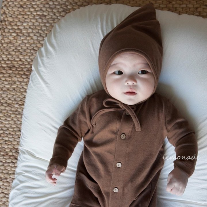 Lemonade - Korean Baby Fashion - #onlinebabyshop - Peanut Bonnet Suit Set - 8