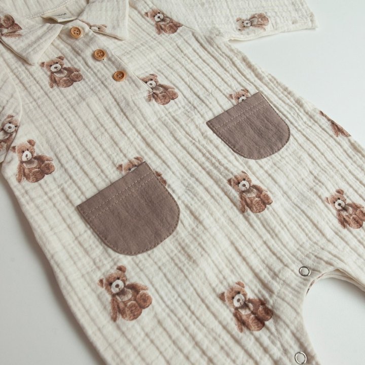 Lemonade - Korean Baby Fashion - #onlinebabyboutique - Stick Bear Suit - 4