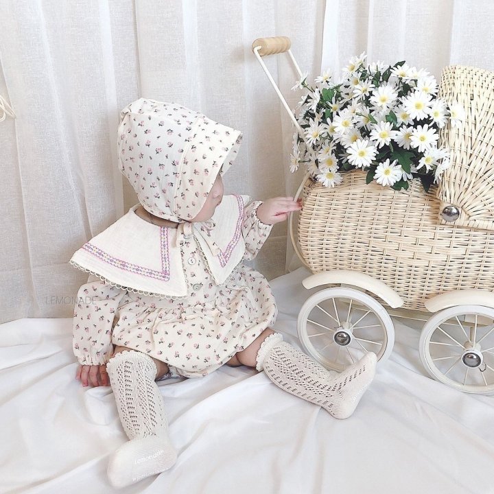 Lemonade - Korean Baby Fashion - #onlinebabyshop - Rose Bonnet Suit - 10