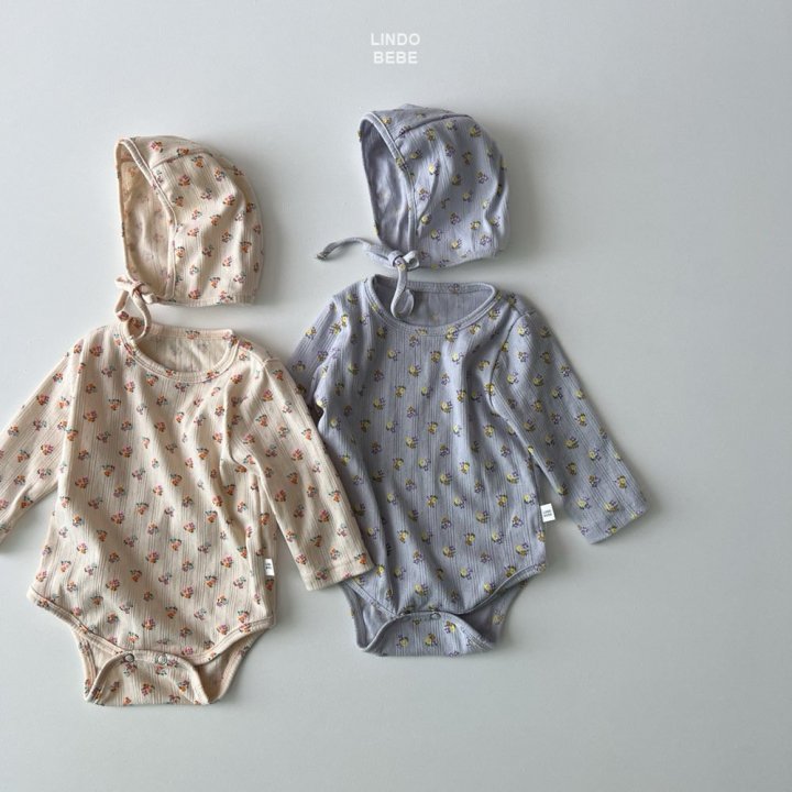 Lindo - Korean Baby Fashion - #babyboutique - Bebe Flower Suit (Bonnet Set) - 2